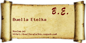 Buella Etelka névjegykártya